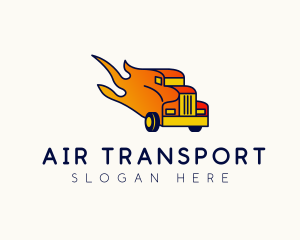 Flaming Freight Truck logo design