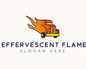 Flaming Freight Truck logo design