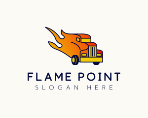 Flaming Freight Truck logo design