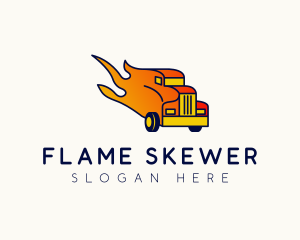 Flaming Freight Truck logo design