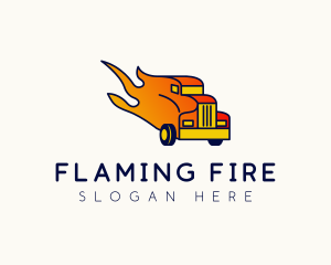 Flaming Freight Truck logo design