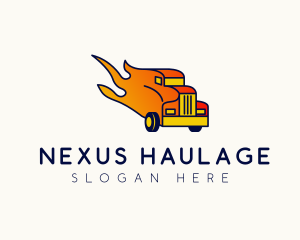 Flaming Freight Truck logo design