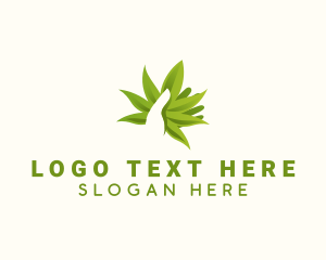 Leaf Cannabis Hand logo