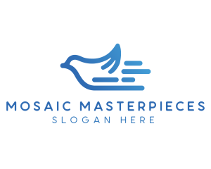 Blue Fast Bird  logo design