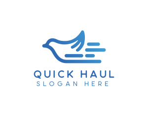 Blue Fast Bird  logo design