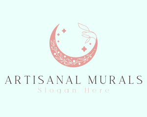 Starry Floral Moon logo design