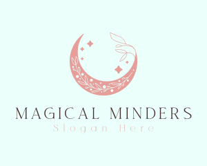 Starry Floral Moon logo design