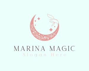 Starry Floral Moon logo design