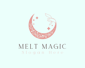 Starry Floral Moon logo design