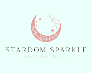 Starry Floral Moon logo design