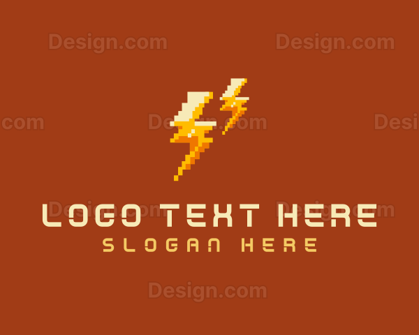 Pixel Lightning Bolts Logo