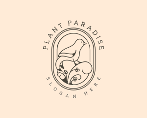 Plant Sparrow Bird logo design