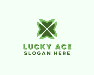 Four Leaf Heart Clover logo design