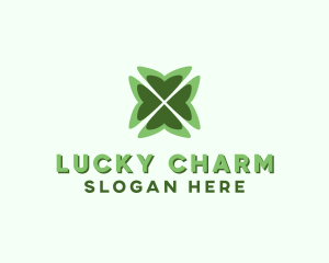 Four Leaf Heart Clover logo design