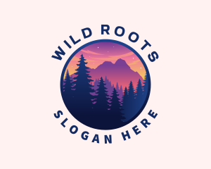 Forest Outdoor Mountain logo design