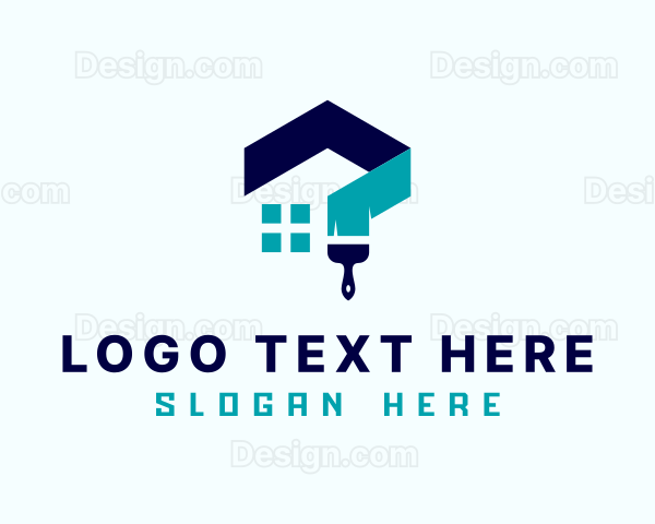 House Repair Paintbrush Logo