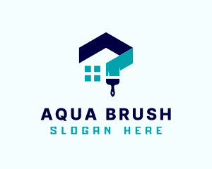 House Repair Paintbrush logo design