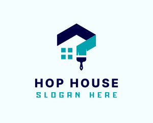 House Repair Paintbrush logo design