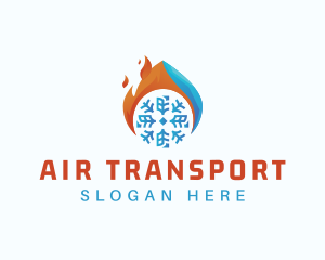 Flaming Snow Air Conditioner logo design