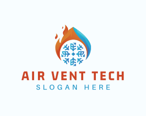 Flaming Snow Air Conditioner logo design