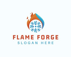 Flaming Snow Air Conditioner logo design