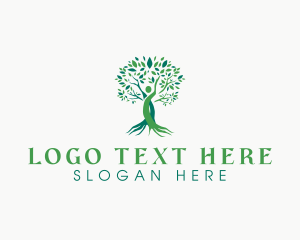 Tall - Wellness Human Tree logo design
