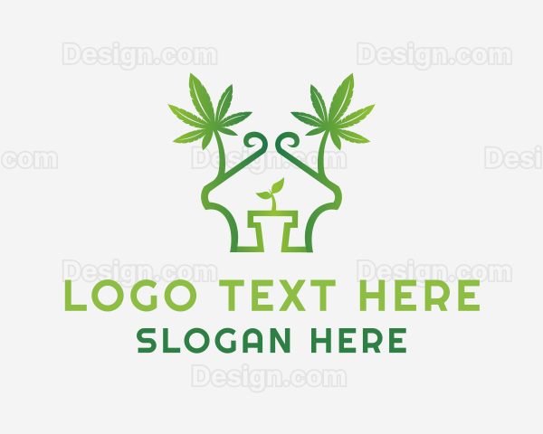 House Marijuana Pot Logo
