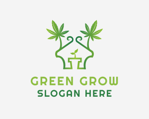 House Marijuana Pot logo design