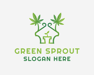 House Marijuana Pot logo design