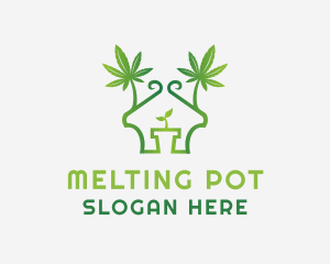 House Marijuana Pot logo design