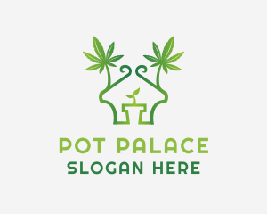 House Marijuana Pot logo design