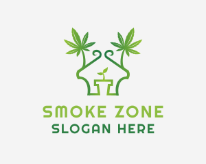 House Marijuana Pot logo design