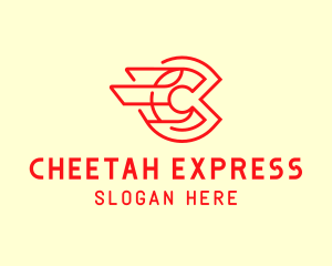 Red Express Letter C logo design