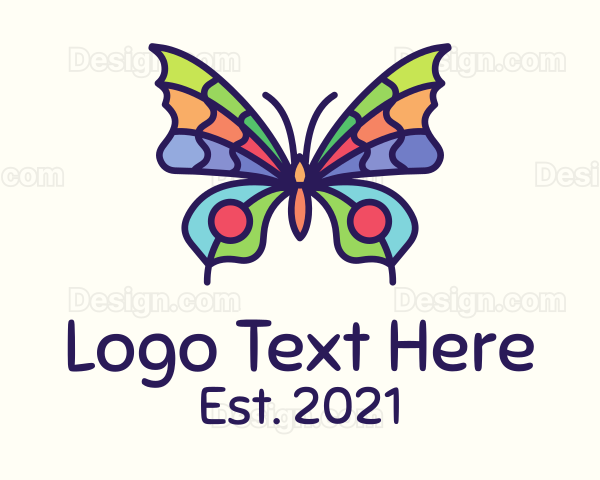 Colorful Butterfly Insect Logo