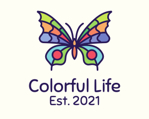 Colorful Butterfly Insect logo design