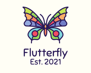 Colorful Butterfly Insect logo design