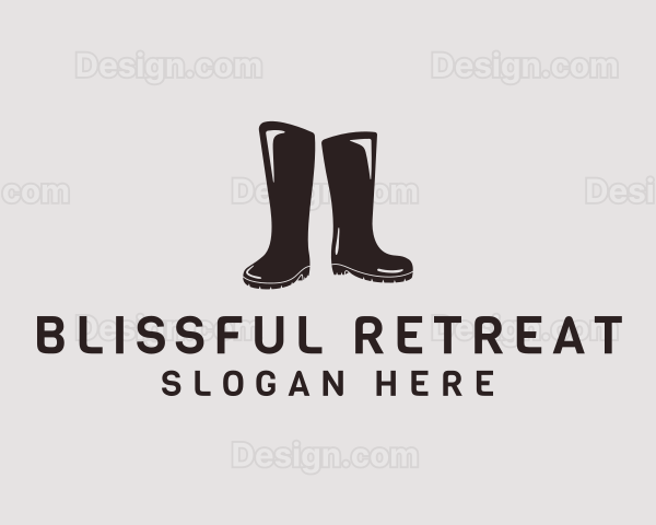 Rubber Boots Footwear Logo