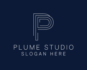 Writer Author Studio Letter P logo design