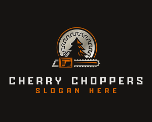 Chainsaw Lumberjack Carpentry logo design