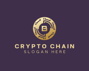 Crypto Blockchain Letter B logo