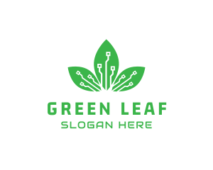 Digital Leaf Circuit logo design