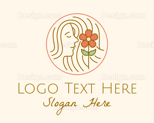 Minimalist Lady Flower Logo