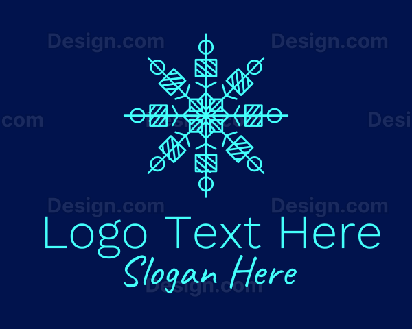 Blue Ice Snowflake Logo