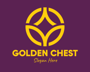 Golden Elegant Flower Circle logo design