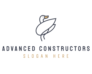 Monoline Swan Bird logo design