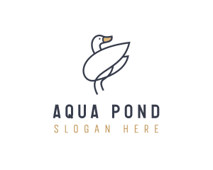 Monoline Swan Bird logo design