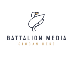 Monoline Swan Bird logo design