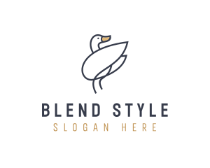 Monoline Swan Bird logo design