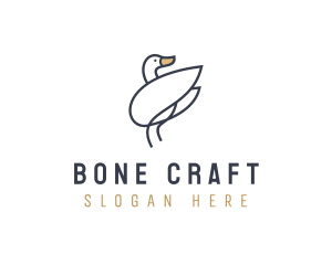 Monoline Swan Bird logo design