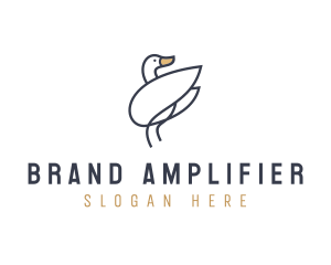 Monoline Swan Bird logo design